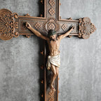BC Catholic Crucifix Wall Cross, Holy Cross, Religious Gift, Hand-painted in Vintage Style Full Color, 12"H by Buildclassic