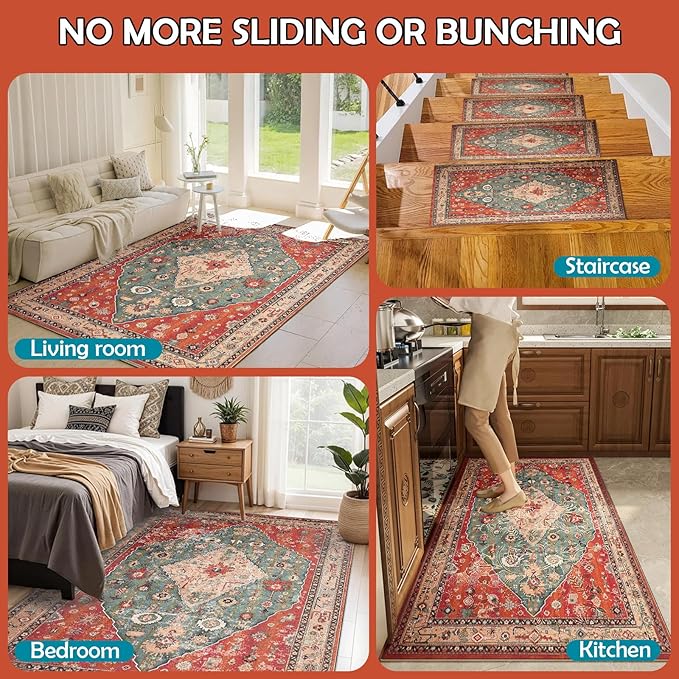 Waterproof Rug Pad, Thick 4x6 ft Under Area Rug Carpet Pad, Non Slip Rug Pads for All Floors and Hardwood Floors Finishes, Keep Carpets in Place Soft and Prevent Rug from Wrinkling or Buckling