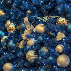 Emopeak 24Pcs Christmas Balls Ornaments for Xmas Christmas Tree - 4 Style Shatterproof Christmas Tree Decorations Hanging Ball for Holiday Wedding Party Decoration (Gold, 1.6"/4.2CM)