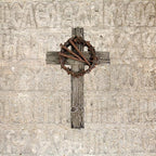Cross with Thorn Crown and Nails, Wall Hanging Decoration, Religious Gift, 13 1/2 Inch