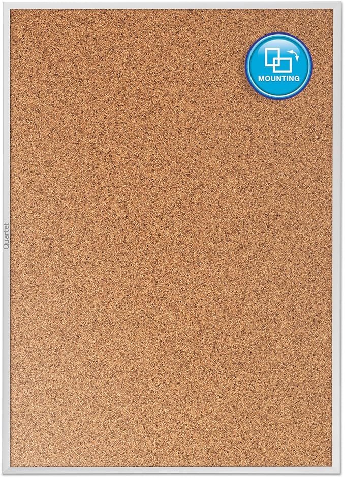 Quartet Cork Bulletin Board 72"W x 48"H Pin Board, Silver Aluminum Frame (2307)