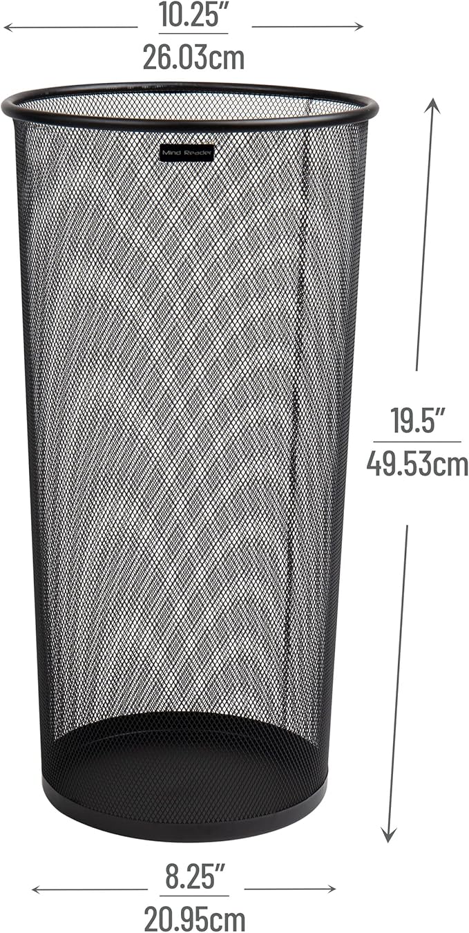 Mind Reader Umbrella Stand, Multi-Purpose Storage Organizers for Office and Entryway, Metal Mesh, Set of 2, Black