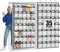 Aheroi 35 Pockets Large Over the Door Organizer, Breathable Mesh Pockets Shoe Organizer, Hanging Shoe Organizers Mesh Closet Shoe Holder Hanger Holds Up to 40 lbs, Space Saving Shoe Rack