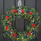 12 Pcs Christmas Ties Wreath Holder - 8.5" Adhesive Silicone Hangers - Stretchable Adhesive Straps Stocking Holder for Garland Mantle Stairways Decoration
