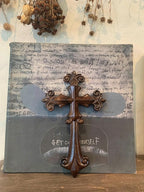DAICAT - Hand-carved Cross, Wood Cross for Wall 9.8 Inch, Cross Wall Decor for Home, Rustic Crucifix Gift for Mom and Dad, Hand made Mother's Day Gifts for Mom, Wife, Sister, Grandma (No 2)