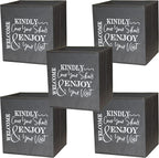 Life Charge Shoe Covers Box - Real Estate Open House Supplies for Realtor Listings. Shoe Cover Holder for Home asks to Please Cover Shoes - Fill with Shoe Booties - Indoor Use | 5 Pack Grey & White
