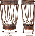 Dualplex Super Quality Umbrella Stand, Umbrella Holder, Antique Look Metal Entry Hallway Décor, Wallside Style w/Removable Drip Tray Home Office Decoration Rack Holds Umbrellas Canes Walking Stick