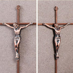 ACHIBANG 10" Crucifix Wall Cross – Antique Copper Catholic Jesus Wall Crucifix for Home or Over-the-Door Blessing
