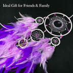 Dream Catchers,Large Dream Catcher Tree of Life Wall Decor,Adult Purple Boho Dream Catcher Wall Decor with Gemstone Hanging Ornament Girls Dorm Room Decor Festival Gift