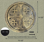 Top Brass Jerusalem Cross Wall Décor – 11 ½” Resin Plaque with Weathered Bronze Finish – Christian Home Décor religious Wall Art – Five Fold Crusader’s Sculpture