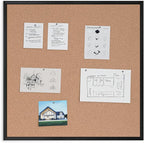 U Brands Cork Bulletin Board, 36" x 36", Black Aluminum Frame, Industrial Grade Pinning Surface