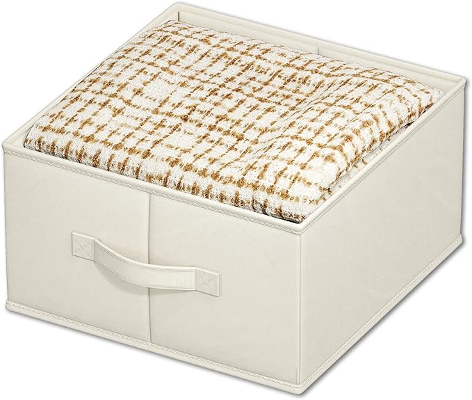 Foldable Fabric Storage Bins for Hanging Closet Organizer, 3-Pack Drawer Inserts for Clothes & Accessories, Beige