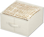 Foldable Fabric Storage Bins for Hanging Closet Organizer, 3-Pack Drawer Inserts for Clothes & Accessories, Beige