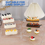 Aheroi Display Risers, 16 Pcs 4 Set(7”L~8”L~9”L) Acrylic Riser Display Shelf, Clear Risers Display Stands, Rectangular Acrylic Risers for Decor Display, Cupcake Candy Shoe Showcase Stands