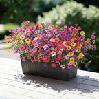 Ivydale Artificial Flowers for Outdoor 24 Bundles Fake Mums UV Resistant Silk Daisy Faux Plants for Outside Planter Home Porch Patio Window Box Decor, 4 Color Mixed
