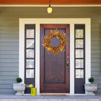 WreathDream 20'' Fall Wreath Autumn Wreath for Front Door with Small Pumpkins and Oak Leaves for Thanksgiving Halloween Home Outdoor Farmhouse Porch Wall Window Decoration,Brown Gift Box Included