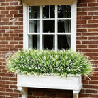 Ivydale Artificial Plants Fake Flowers Monkey Grass for Outdoors,UV Resistant Realistic 20PCS White Faux Greenery Shrubs Outside Decor for Home Garland Porch Patio Balcony Planter Yard Office Pathway