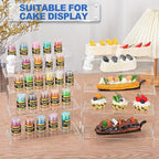 Aheroi Acrylic Risers, 20 Pcs 4 Set Display Stands, Clear Rectangular Risers for Decor, Cupcake Funko, Shoe Display (1-3-4-5-6IN)
