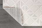 Modern Micro Loop Indoor Runner Rugs for Living Room Bedroom Kitchen Geometric Square White 2x7 Luxury Durable Low and High Pile Non-Shedding Stain Resistant Soft Area Carpet 2 x 7