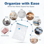 HOUSE DAY 30 Pack Vacuum Storage Bags with Electric Pump, 4 Sizes + 2 Roll-Up (5 Each), Space Saver Vacuum Seal Bags for Clothing, Bedding, Pillows, Travel – Airtight Seal, Reusable & Durable