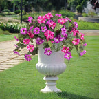 Artificial Fake Flowers Plants for Outdoor Decoration, 2PCS Faux Petunias Silk Flower UV Resistant No Fade Floral for Home Outside Garden Balcony Yard Porch Realistic Indoor Decor (Fuchsia Lotus)
