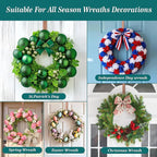 HOOSUN 4th of July Decorations Wreath Hangers for Front Door,14 Inches Metal Wreath Hook Holder for Spring Decor,20 Lbs Over The Door Wreath Hanger for Spring Patriotic Wreath Front Porch Decor