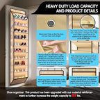 10 Tier Over The Door Organizer - Heavy Duty Hanging Storage Rack with Sturdy Oxford Fabric, Holds 20+ Pairs of Footwear, Boots & Sneakers, Saves 50% Closet Space(Beige)