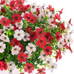 Artificial Fake Flowers Plants for Outdoor Spring Summer Decor, 12 Bundles Faux Silk Flowers for Outdoor Outside Planter Colorful Daisy UV Resistant Look Real for Front Door Porch Patio Yard