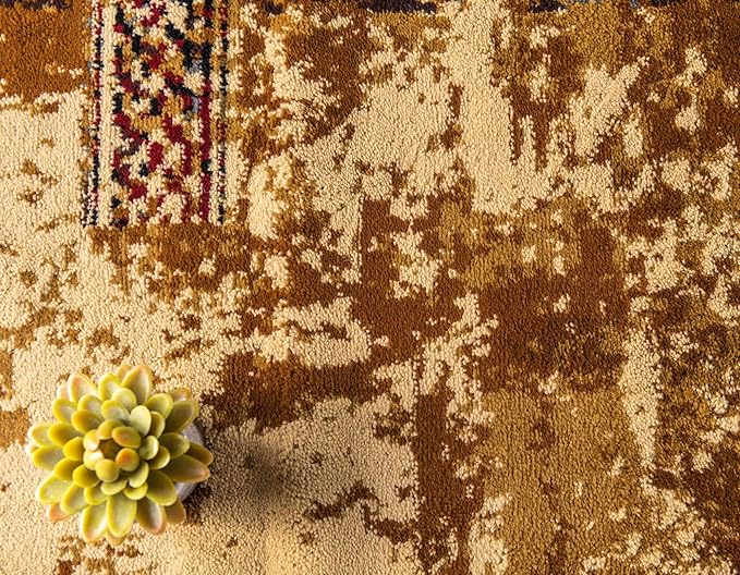 Unique Loom Barista Collection Area Rug - Arusha (4' 1" x 6' 1" Rectangle, Beige/ Black)