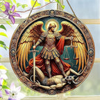 St. Michael San Miguel Arcangel Wall Pediments Home Decor Door Sign Plaques Hanging Pendant Decorations Batter Guard Angel Christian Religious Ornaments (B)