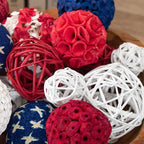 ANDALUCA Decorative Balls Bag Bowl Filler 4th of July Home Decor (Red, White & Blue)