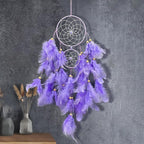 Purple Dream Catcher, Dreamcatcher for Girls,Handmade Feather Mobile Wall Decor Hanging for Girl Women Bedroom Dorm Room Decorations Home Ornament Birthday Festival Craft Gift