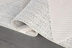 Modern Micro Loop Indoor Area Rugs for Living Room Bedroom Kitchen Geometric Triangle White 5x7 Luxury Durable Low and High Pile Non-Shedding Stain Resistant Soft Area Carpet 5 x 7