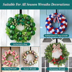 HOOSUN Wreath Hangers for Front Door 4th of July Decorations,14" Patriotic Wreath Hook Holder,Over The Door Hooks Hanger,Metal Garland Hangers Hook for Spring Summer Wreath Porch Decor(2 Pack)