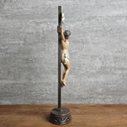BC Catholic Crucifix Standing Cross, Jesus Christ tabletop Home Decor, Religious Gift, Wood Carve Looking, Realistic Finish, 10.9" H Hand Painted by Buildclassic