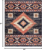 Well Woven Tulsa Lea Blue Traditional Southwestern Tribal 5x7 (5'3" x 7'3") Area Rug