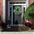 26 Inch Large Eucalyptus Wreath for Front Door Year Round, Spring Summer Greenery Farmhouse Wreath with Detachable Bow, Everyday Home Decor Used for Front Door Wall Porch