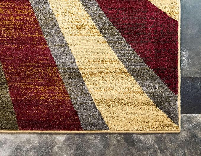 Unique Loom Barista Collection Area Rug - Ngada (9' x 12' Rectangle, Beige/ Red)