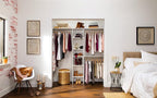 ClosetMaid SuiteSymphony Wood Closet Organizer Kit with Tower, 3 Hang Rods, Top Shelves, Adjustable, Fits Spaces 5 - 9 ft. Wide, Pure White