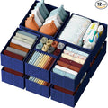 Drawer Organizer Clothes Set of 12 Navy - Dresser Organizer For Nursery, Bedroom, Closet - Perfect Baby Clothes Organizer and Storage & General Nursery Organization or Dresser Drawer Organizers