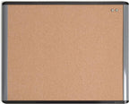 U Brands MOD Cork Bulletin Board, 16" x 20", Black and Gray Frame, Industrial Grade Pinning Surface, Includes Push Pins