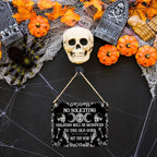 Lacosu Wall Pediments No Soliciting Sign for House Home,No Soliciting Welcome Sign for Front Door,Witchy Wall Decor,Gothic Wall Decor,10x8 Inches