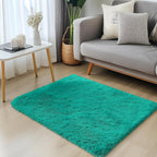 OLANLY 2x3 Machine Washable Small Bedside Rug, Soft Fluffy Shaggy Entryway Throw Rugs for Bedroom, Living Room, Indoor Floor Carpet for Kids Girls and Boys, Home Decor Aesthetic, Teal Green
