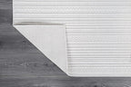 Micro Loop Indoor Rug White 5x7 Boho Geometric Neutral Area Rugs for Living Room Soft Luxury Modern Low and High Pile Durable Stain Resistant Non-Shedding Indoor Area Carpet 5 x 7