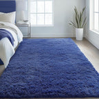 OLANLY 5x6 Area Rugs for Living Room Bedroom, Machine Washable Soft Fluffy Shaggy Bedside Rug, Indoor Floor Carpet for Kids Girls and Boys, Dorms, Nursery Rooms, Home Decor Aesthetic, Navy Blue