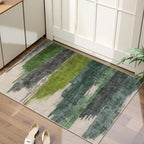 Ciicool Modern Abstract Area Rug 2x3 Washable Small Entryway Rugs, Green Non-Slip Low Pile Throw Entry Rug, Foldable Kitchen Bathroom Rugs Floor Carpet for Entrance Bedroom Indoor Doormat