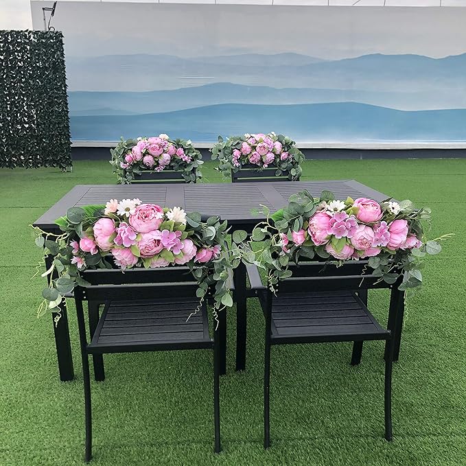 H&S BRIDAL Wedding Arch Flowers, 30 Inch Rustic Artificial Floral Swag for Door Lintel, Green Leaves Rose Peony Sunflowers Table Centerpieces Home Decoration