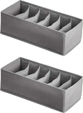 Amazon Basics Underwear Drawer Organizer Dividers for Closet Organization and Storage, Fits Perfectly in Dresser, 2-Pack, Gray | Pack of 2