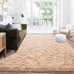 Rugs for Living Room 10x14, Soft Shaggy Modern Shag Area Rug for Bedroom, Upgrade Non-Slip Plush Fluffy Carpet for Kids Boys Girls Room Home Decor Aesthetic, Camel