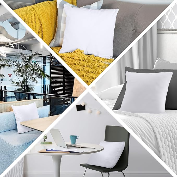 Utopia Bedding Throw Pillows (Set of 1, White) – 17 x 17 Inches Down Alternative Pillows for Bed, Sofa, and Couch - Fluffy Decorative Stuffer Pillow for Indoors & Outdoors